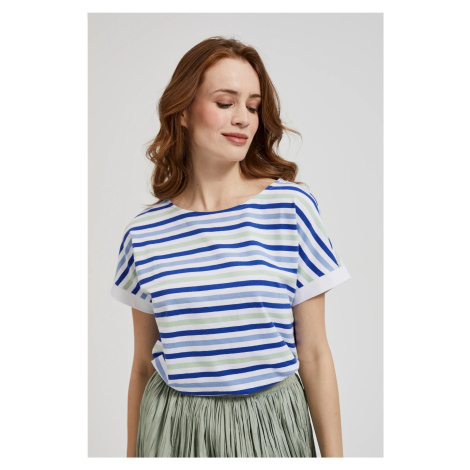 Women's striped T-shirt MOODO - white