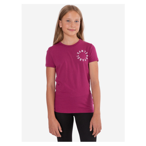 Tmavoružové dievčenské tričko s potlačou SAM 73