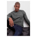 Trendyol Anthracite Slim Crew Neck Gradient Knitwear Sweater