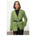 Trendyol Light Khaki Cashmere Belted Blazer Jacket