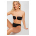 Trendyol Black Strapless Gimped Bikini Top