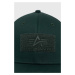 Bavlnená čiapka Alpha Industries 168903.610-NavyGreen, zelená farba, s nášivkou