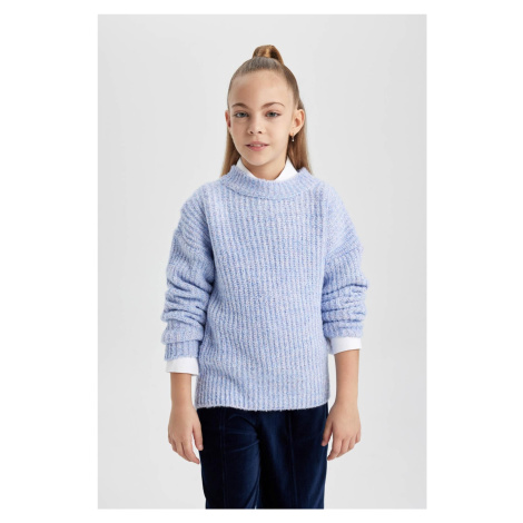 DEFACTO Girl's Crew Neck Knitwear Sweater