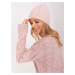 Dusty pink knitted beanie with rhinestones