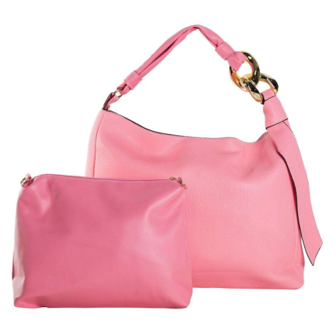 Pink 2in1 shoulder bag with a gold chain
