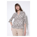 DEFACTO Regular Fit Open Collar Patterned Folded Sleeve Detail Button Closure Long Sleeve Shirt