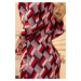 Čierno-červené dámske svetříkové šaty so vzorom 59-12