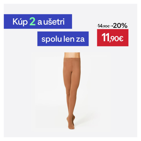 Dievčenské baletné pančuchy čokoládové DOMYOS