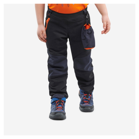 Detské turistické softshellové nohavice MH550 na 2 až 6 rokov čierne QUECHUA