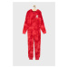 Detský pyžamový overal GAP x Disney červená farba, s nášivkou