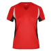 James & Nicholson Dámske funkčné tričko s krátkym rukávom JN390 - Červená / čierna