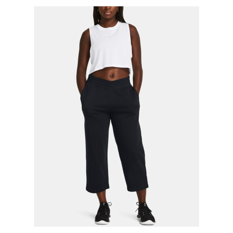 Under Armour Čierne dámske skrátené športové tepláky Rival Terry Crop Wide Leg