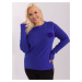 Cobalt blue casual plus-size sweater with tassel