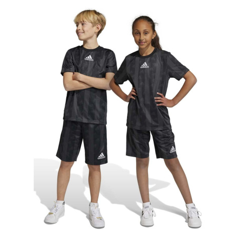 Detské krátke nohavice adidas U BLUV SH čierna farba, nastaviteľný pás