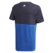 adidas YB LINEAR COLORBLOCK TEE Juniorské tričko, modrá, veľkosť
