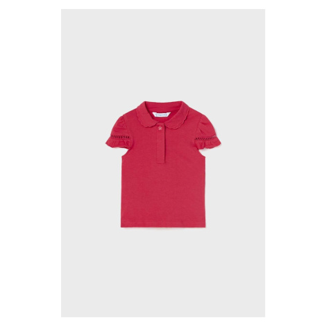 Tričko pre bábätko Mayoral červená farba, s golierom