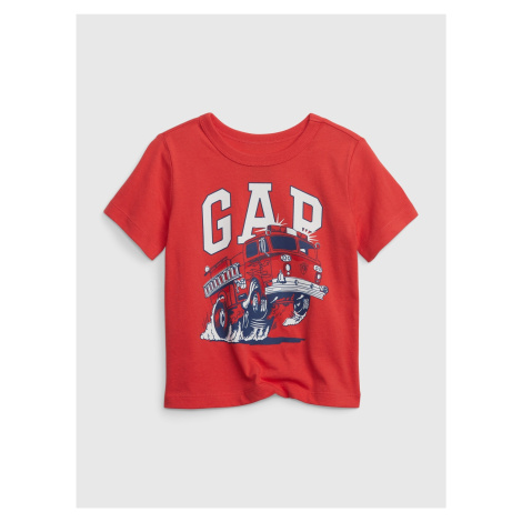 Červené chlapčenské tričko s potlačou GAP
