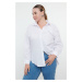 Trendyol Curve White Floral Embroidered Plus Size Woven Shirt