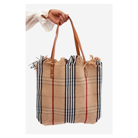 Large Woven Beach Bag Brown Avonas