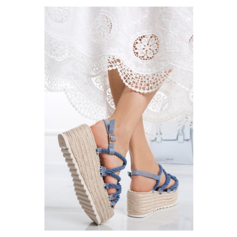 Modré platformové sandále Abril Ideal