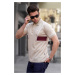 Madmext Beige Polo Collar Men's T-Shirt 5243