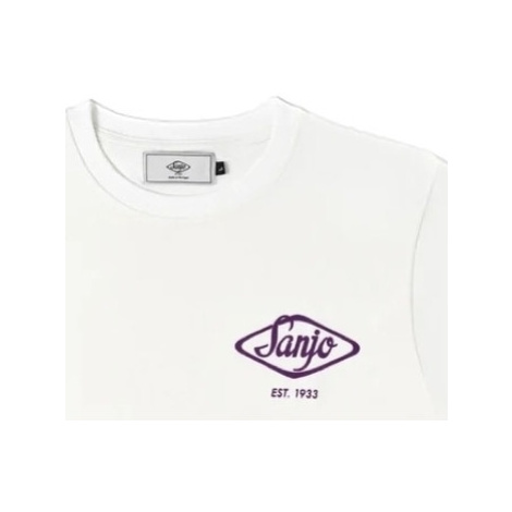 Sanjo  Flocked Logo T-Shirt - White  Tričká a polokošele Biela