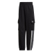 ADIDAS SPORTSWEAR Športové nohavice 'Essentials Pin Stripe Block Fleece '  sivá / čierna / biela