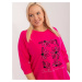 Fuchsia women's plus size blouse with lettering