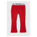Detské legíny Tommy Hilfiger červená farba, jednofarebné