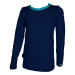 Functional Bamboo T-Shirt - DR - dark blue/turquoise hem