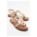 LuviShoes PELAS Women's Beige Flip-Flops Sandals