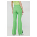 Nohavice Tommy Hilfiger dámske, zelená farba, zvony, vysoký pás