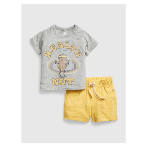 Šedý detský set - tričko a šortky GAP