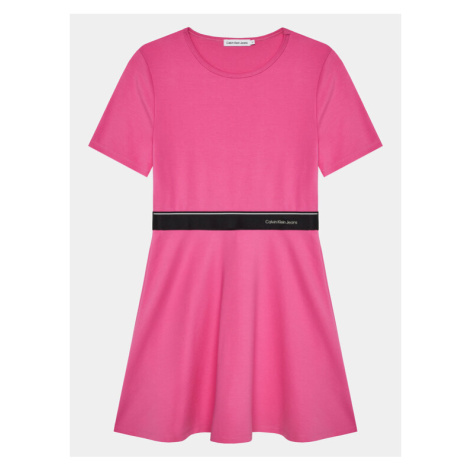 Calvin Klein Jeans Každodenné šaty Logo Tape IG0IG02310 Ružová Regular Fit