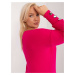 Plus-size fuchsia blouse with long sleeves