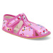 Barefoot papučky Baby bare - s prierezmi pink teddy ružové