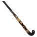 Hokejka CarboTec C85 na pozemný hokej pre skúsených hráčov low bow 85 % karbónu zlato-čierna