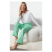 Trendyol Green Cotton Striped Knitted Pajama Bottoms