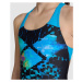 Arena girls multi pixels swim pro back black/turquoise