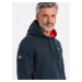 Ombre Men's hoodie with zippered pocket - navy blue