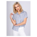 Lady's striped shirt with short sleeves - blue