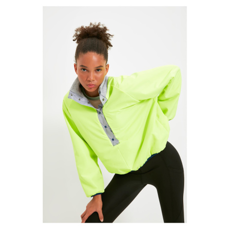 Trendyol Gray Fleece and Parachute Fabric Detailed Double-Sided Sports Sweatshirt