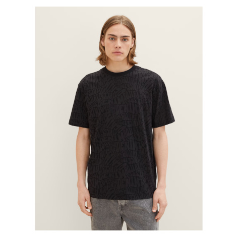 Čierne pánske vzorované tričko Tom Tailor Denim