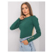 RUE PARIS Dark green women's blouse with long sleeves