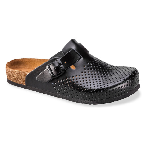 Leon 4700 Pánske celokožené korkové vsuvky 42 - 27cm, čierna, 2,5 cm