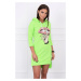 Dress with a longer back and a colorful green neon print