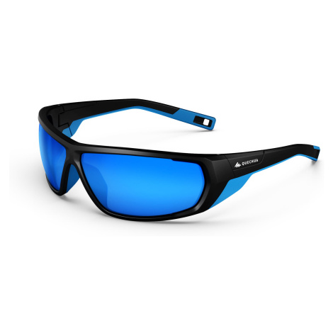 QUECHUA Turistické slnečné okuliare MH570 kategória 4 modré ČIERNA