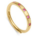 Viceroy Štýlový pozlátený prsteň s ružovými zirkónmi Trend 9119A01 53 mm