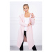 Long hooded cardigan light powder pink