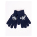 Yoclub Kids's Boys' Five-Finger Gloves RED-0233C-AA5B-003 Navy Blue